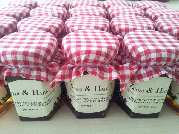 Fruit Jam Or Honey With Fabric Cover