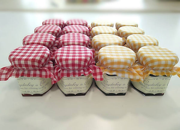 Fruit Jam Or Honey With Fabric Cover