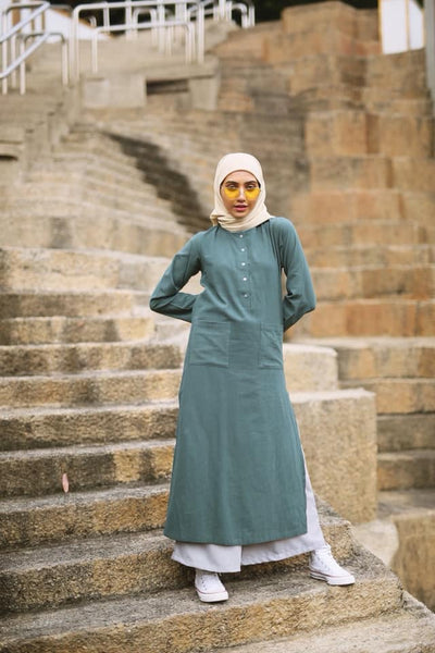 Waseema Linen Split Long Top