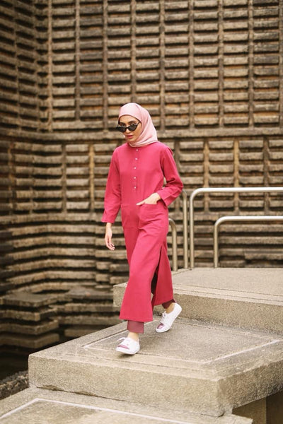 Waseema Linen Split Long Top