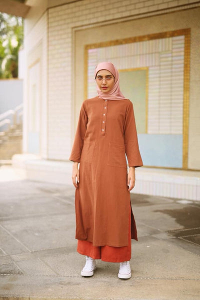 Waseema Linen Split Long Top