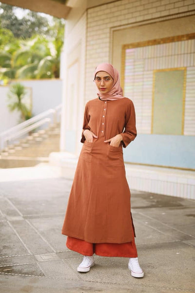 Waseema Linen Split Long Top