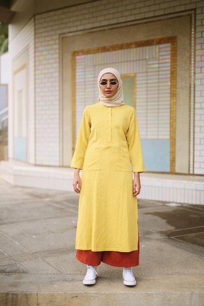 Waseema Linen Split Long Top