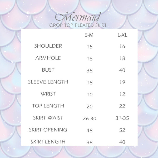 Mermaid Crop Top Pleated Skirt