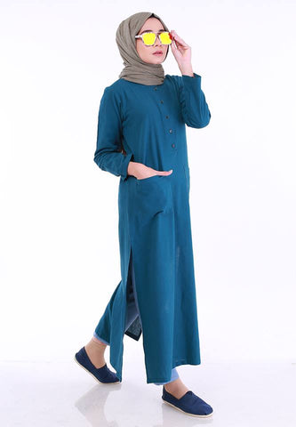 Linen Split Long Top